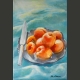 Plate of apricots by Magdalena Luna