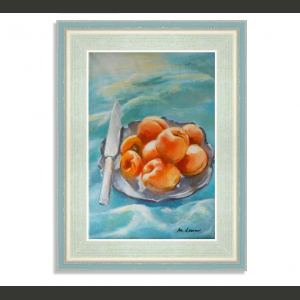 Framed painting Plate Of Apricots by Magdalena Luna